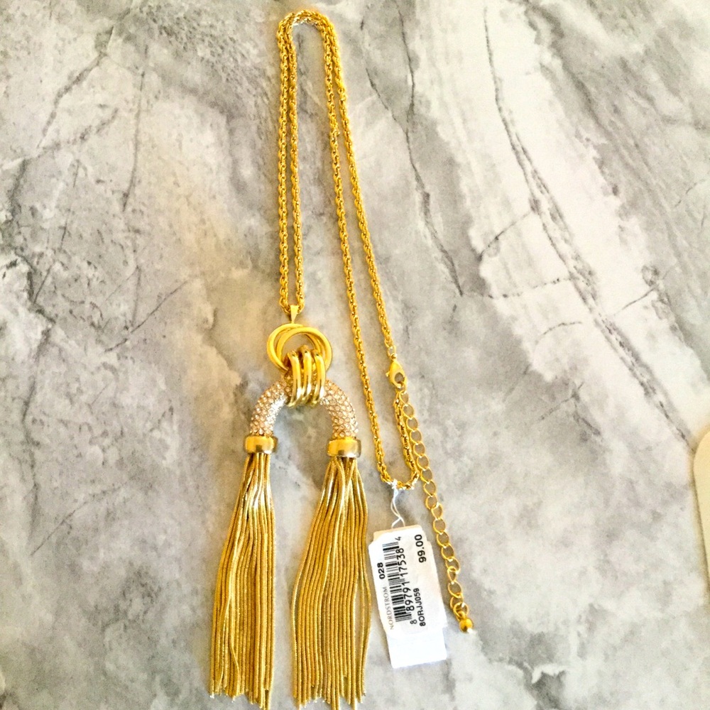 Nordstrom Gold And Crystals Statement Necklace